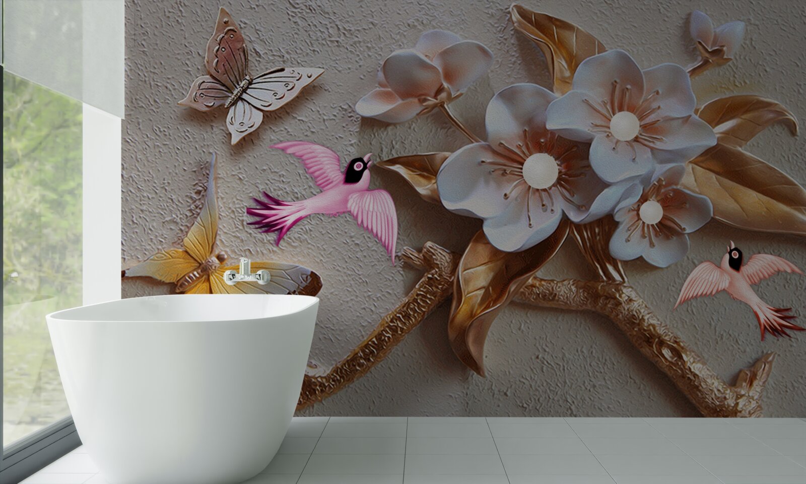 Fototapeta kvety prinášajú radosť motýľom a lastovičkám