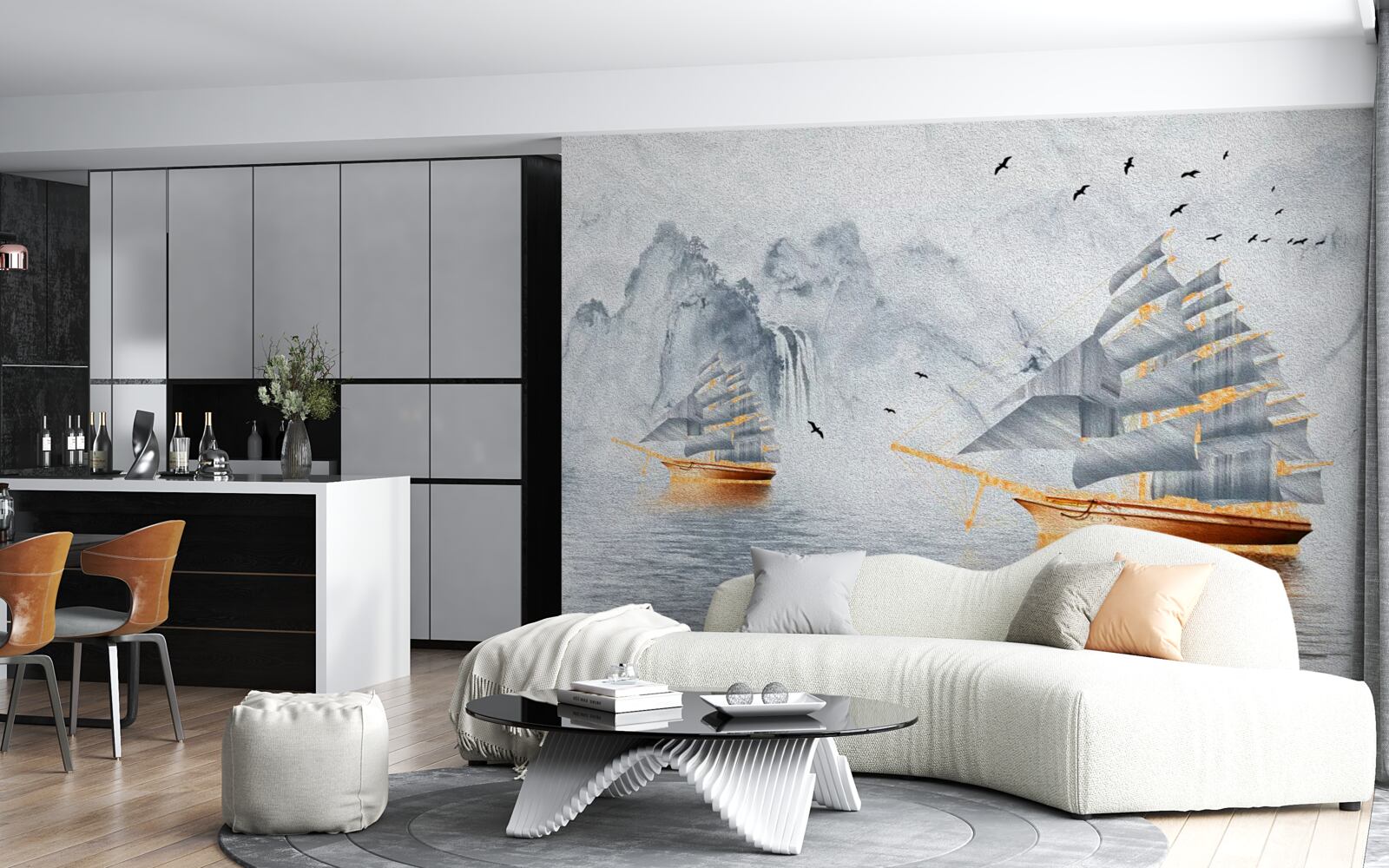 Fototapeta z prístavu odchádza malebná plachetnica