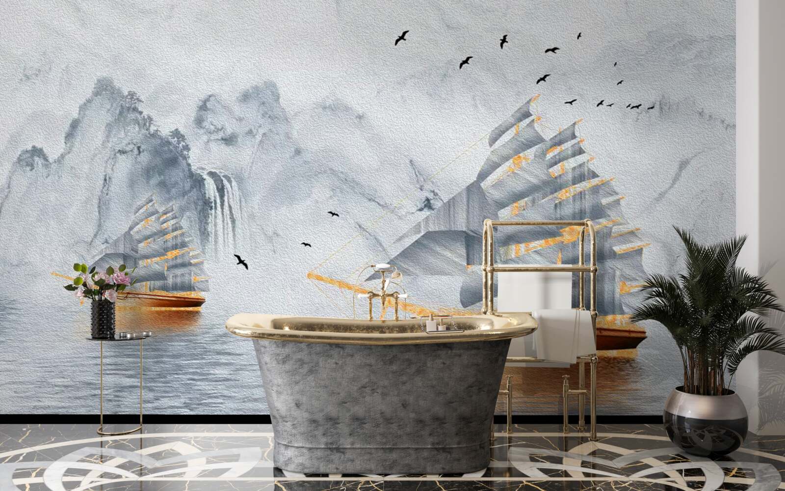 Fototapeta z prístavu odchádza malebná plachetnica