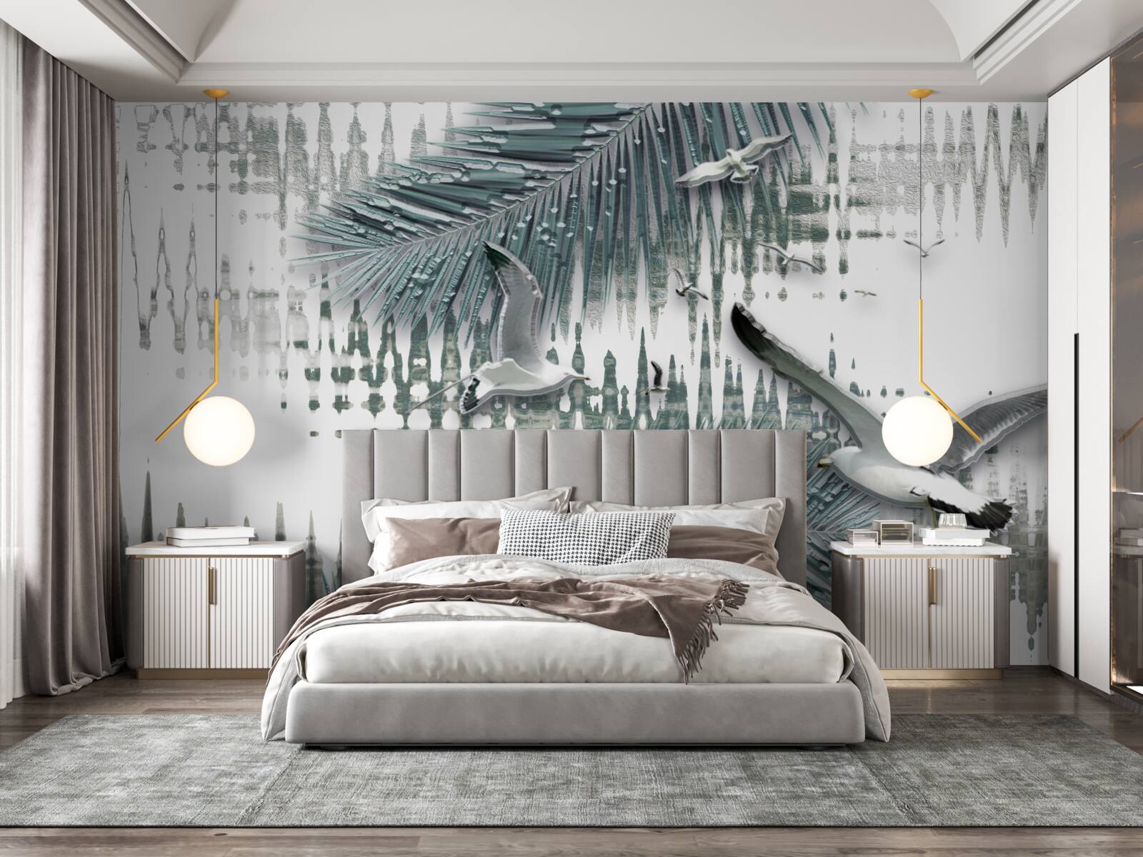 Fototapeta čajky a perie