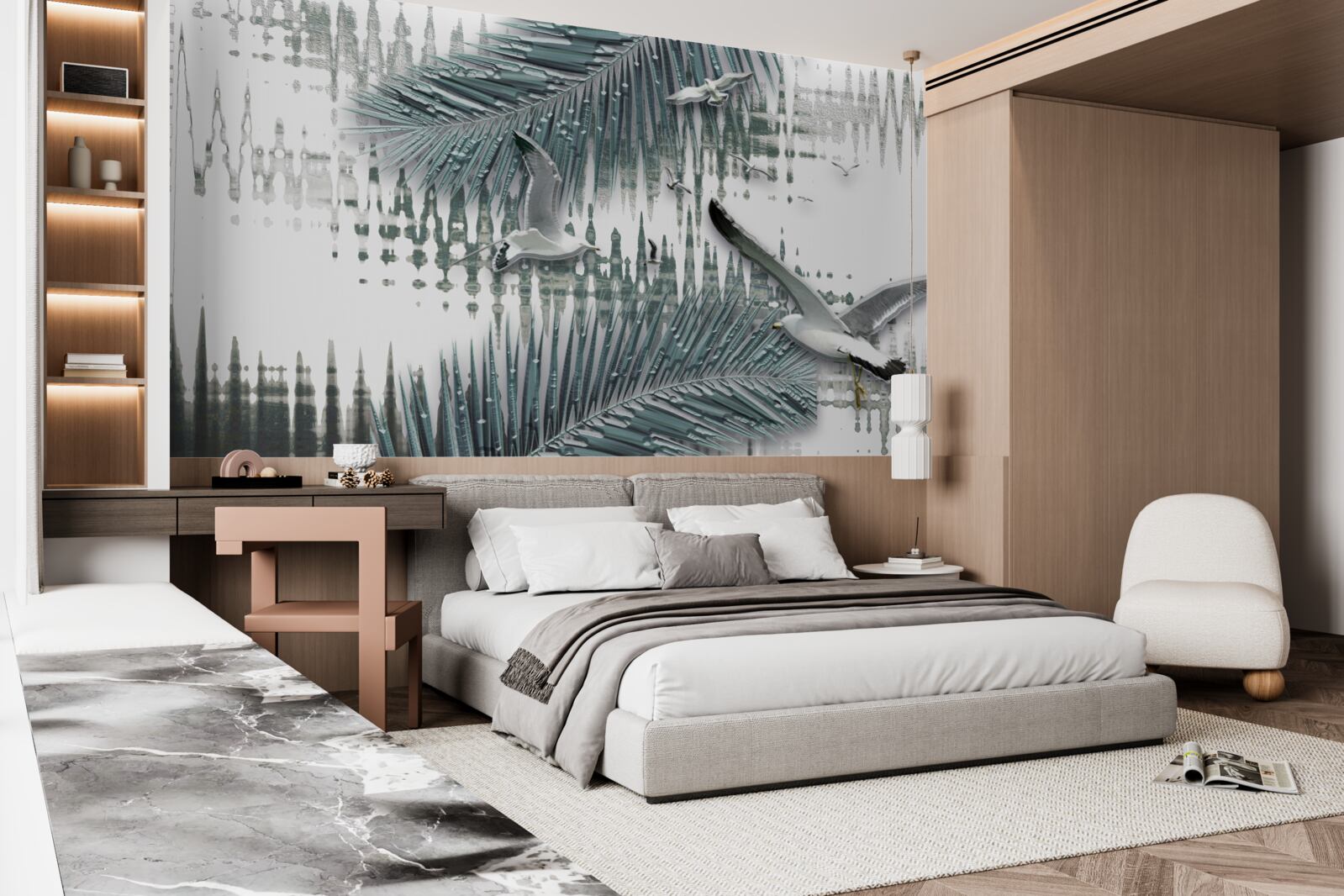 Fototapeta čajky a perie