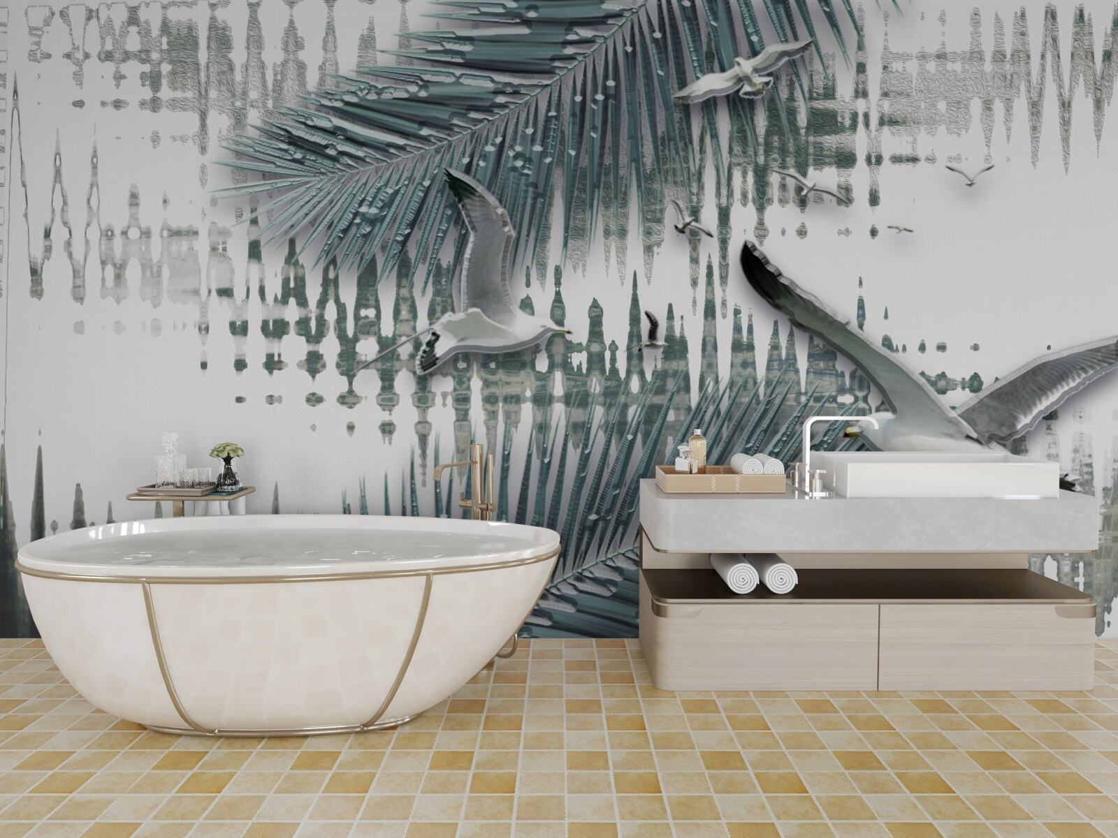 Fototapeta čajky a perie