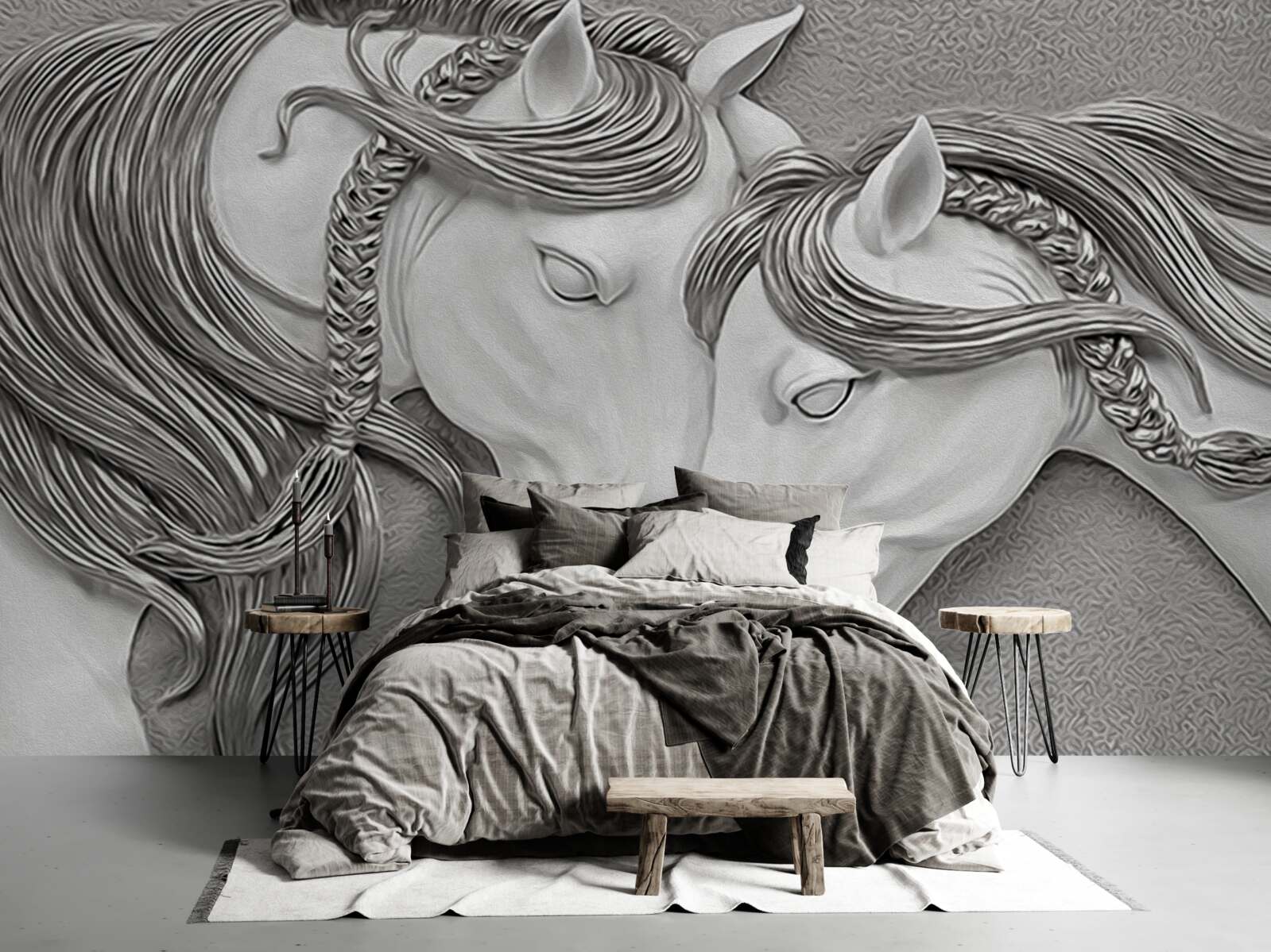 Fototapeta basreliéf zobrazujúci zamilované kone