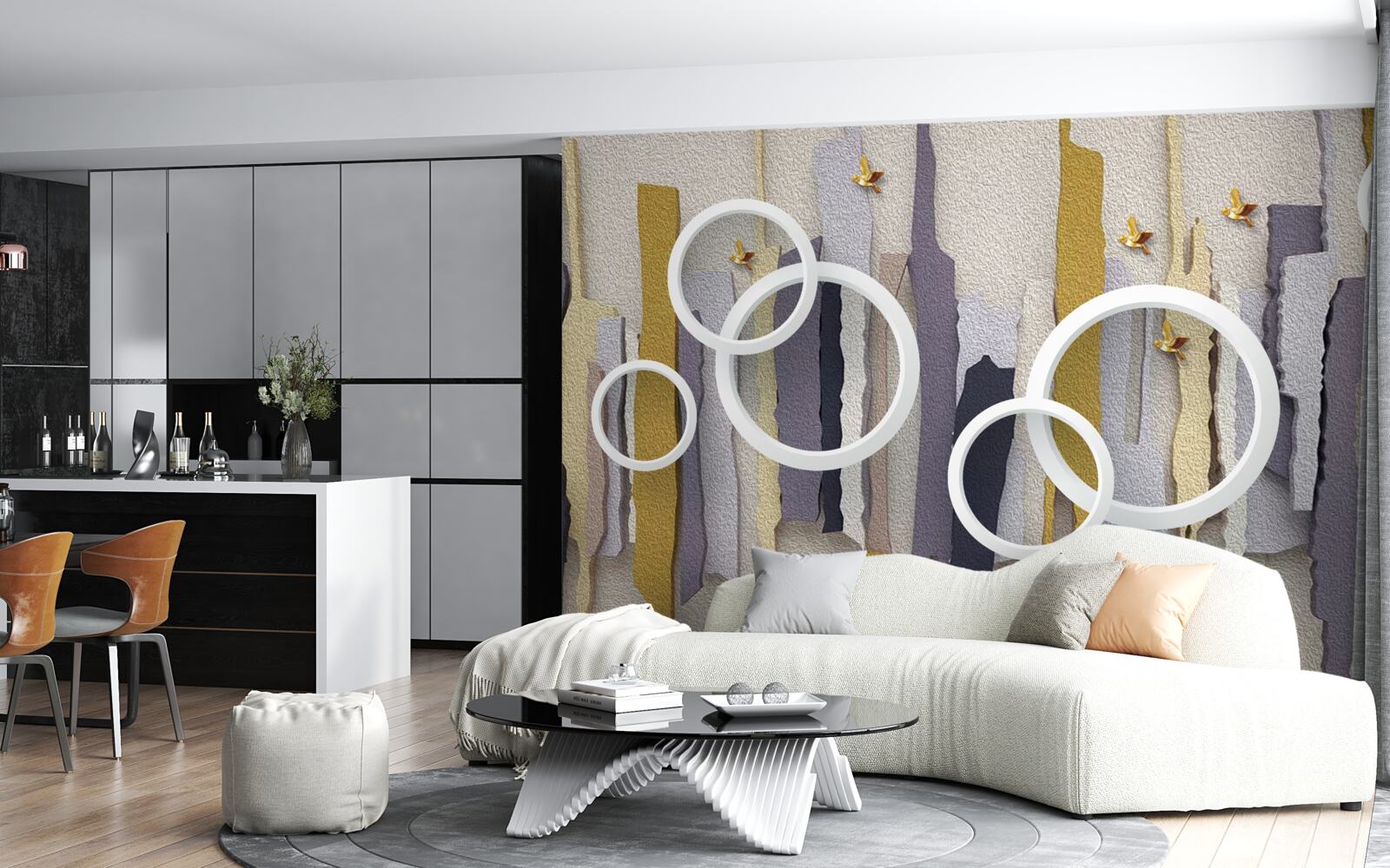 Fototapeta abstraktné pozadie s bielymi kruhmi