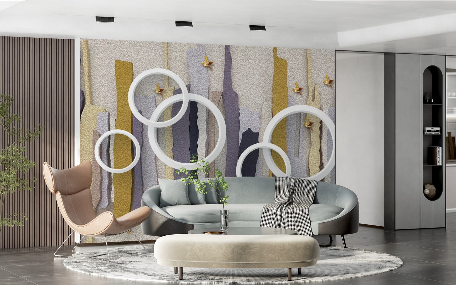 Fototapeta abstraktné pozadie s bielymi kruhmi