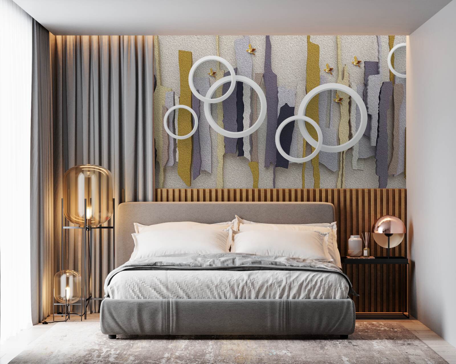 Fototapeta abstraktné pozadie s bielymi kruhmi