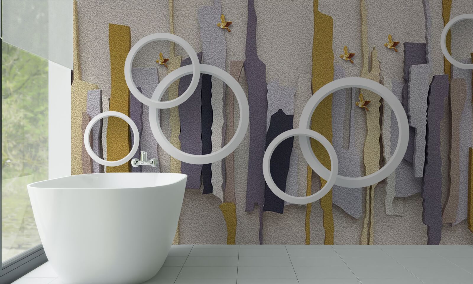 Fototapeta abstraktné pozadie s bielymi kruhmi