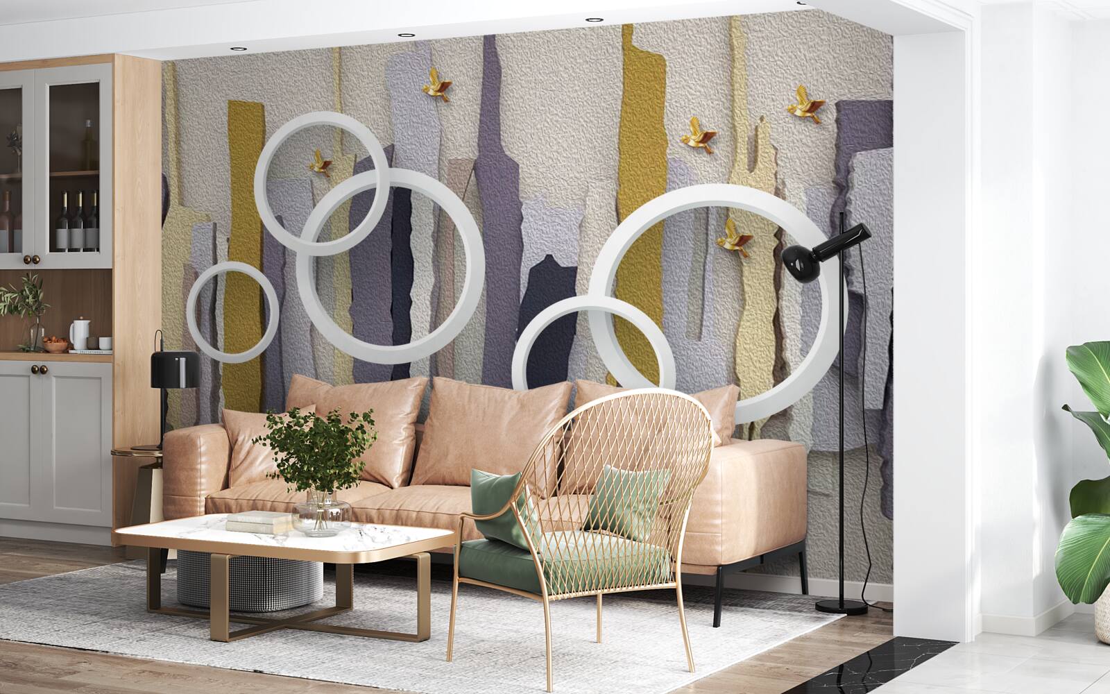 Fototapeta abstraktné pozadie s bielymi kruhmi