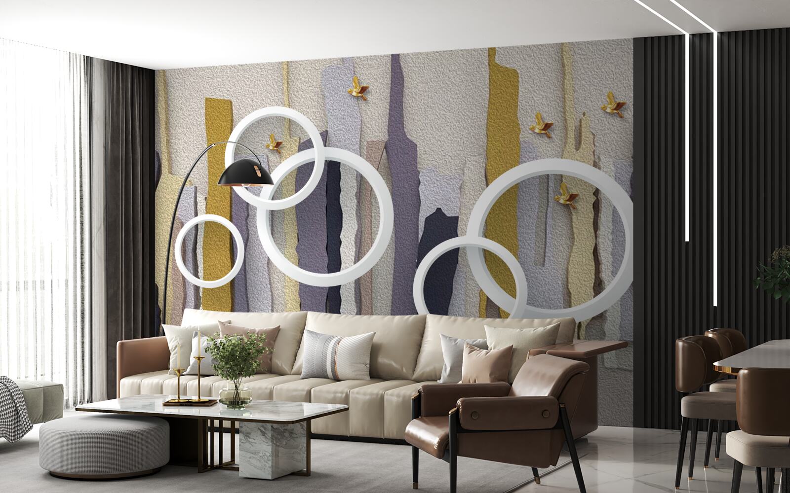 Fototapeta abstraktné pozadie s bielymi kruhmi