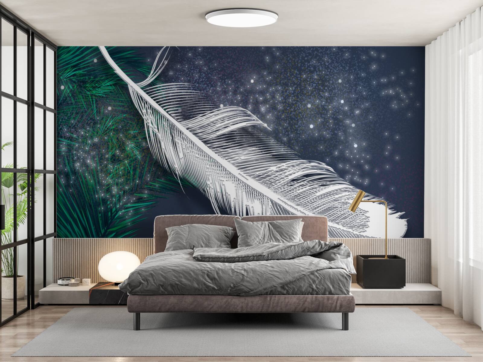 Fototapeta objemové snehovo biele perie