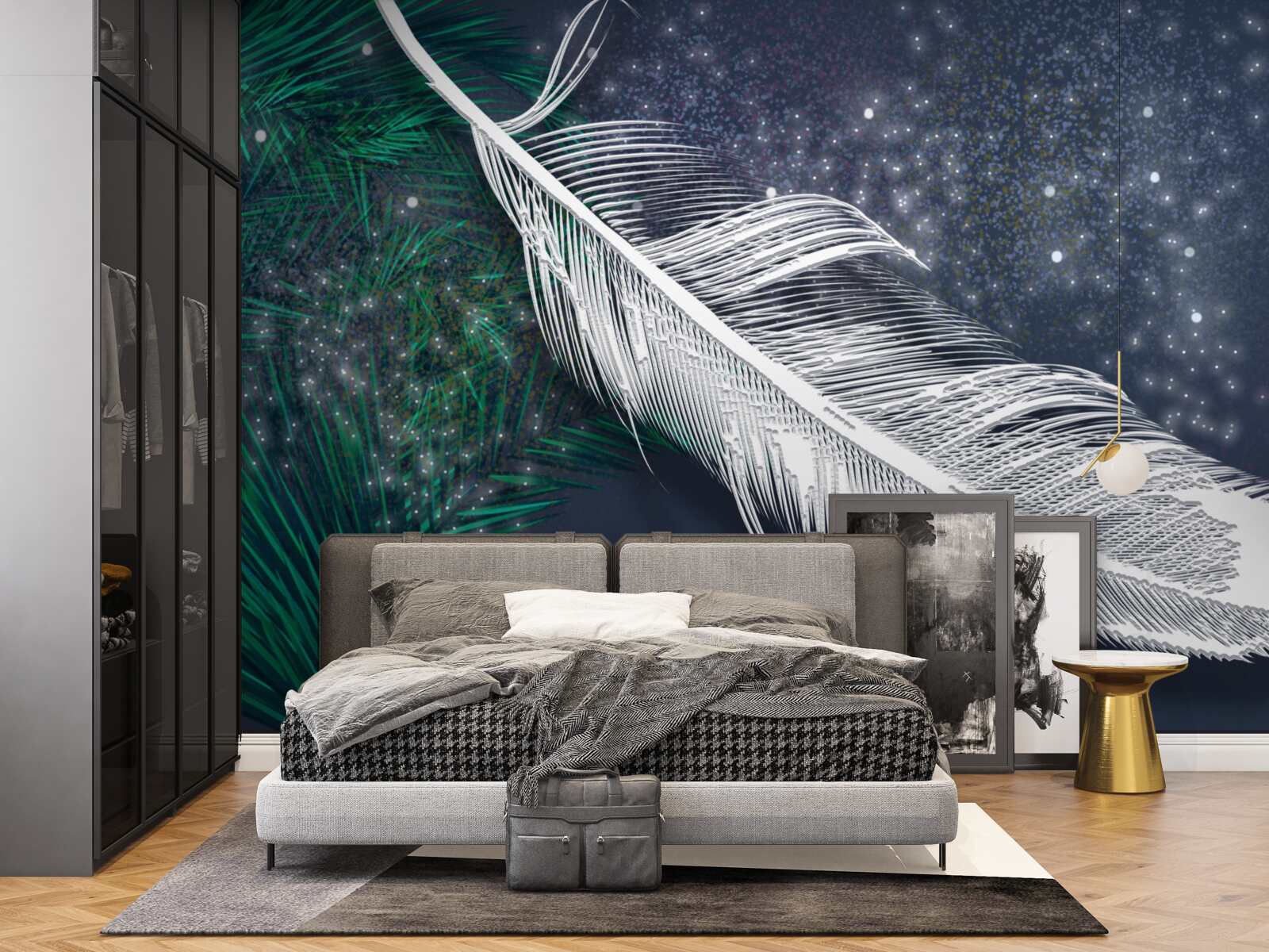 Fototapeta objemové snehovo biele perie