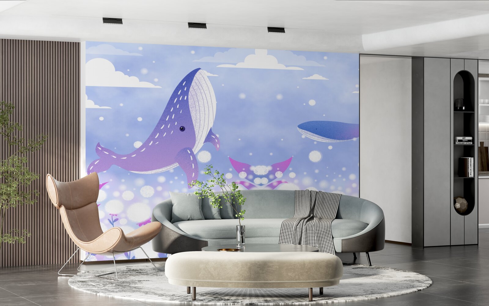 Fototapeta zhluk veľrýb na dne oceánu