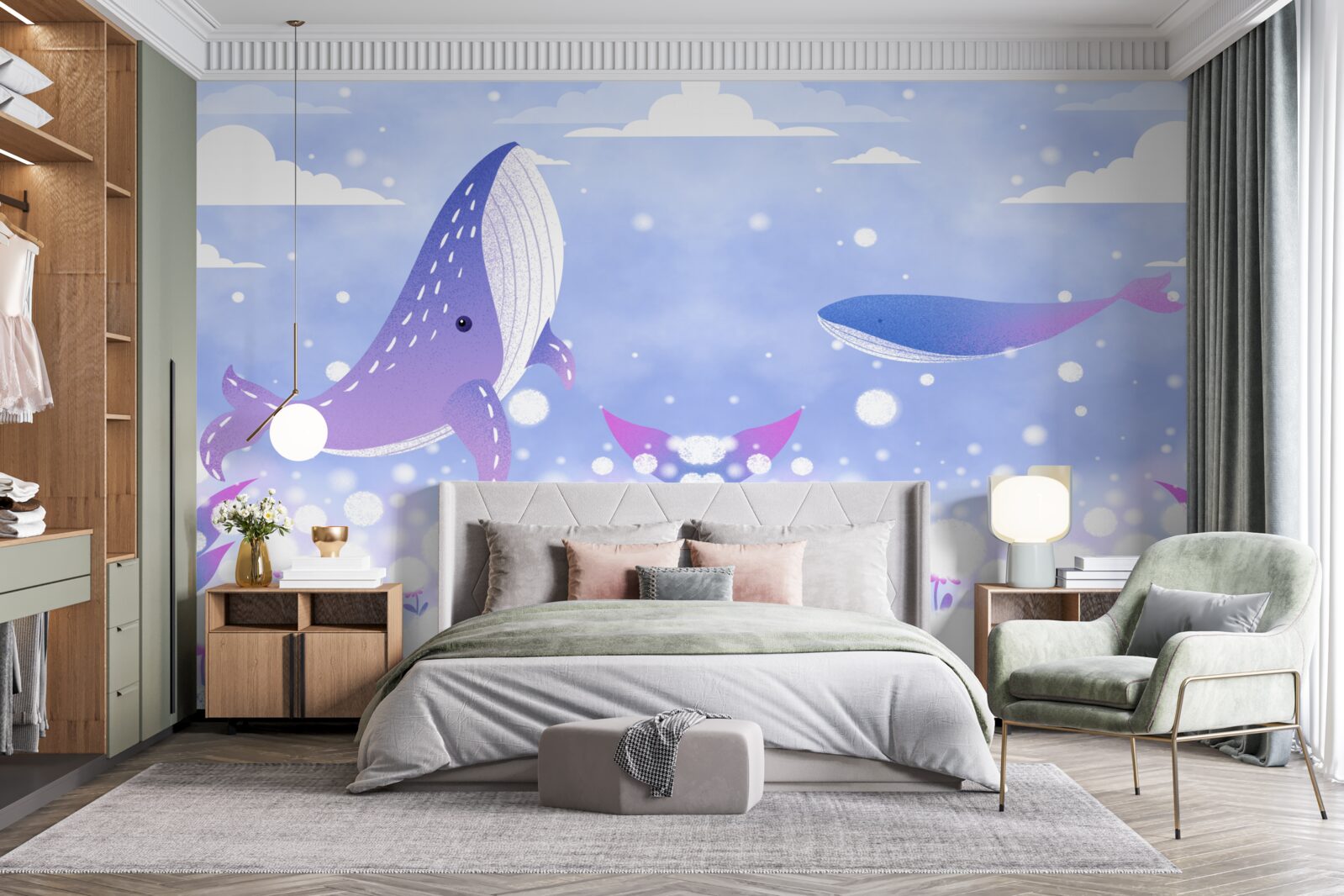 Fototapeta zhluk veľrýb na dne oceánu