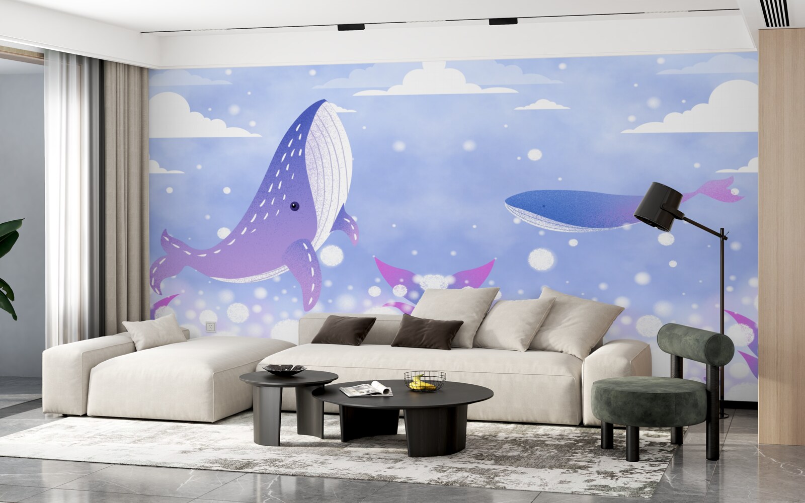 Fototapeta zhluk veľrýb na dne oceánu