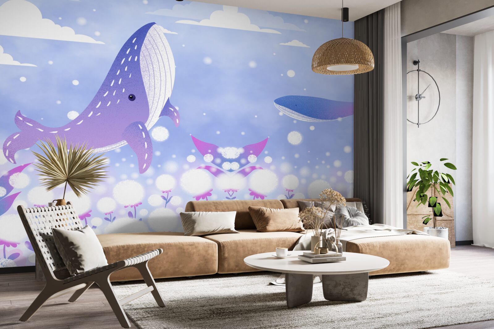 Fototapeta zhluk veľrýb na dne oceánu