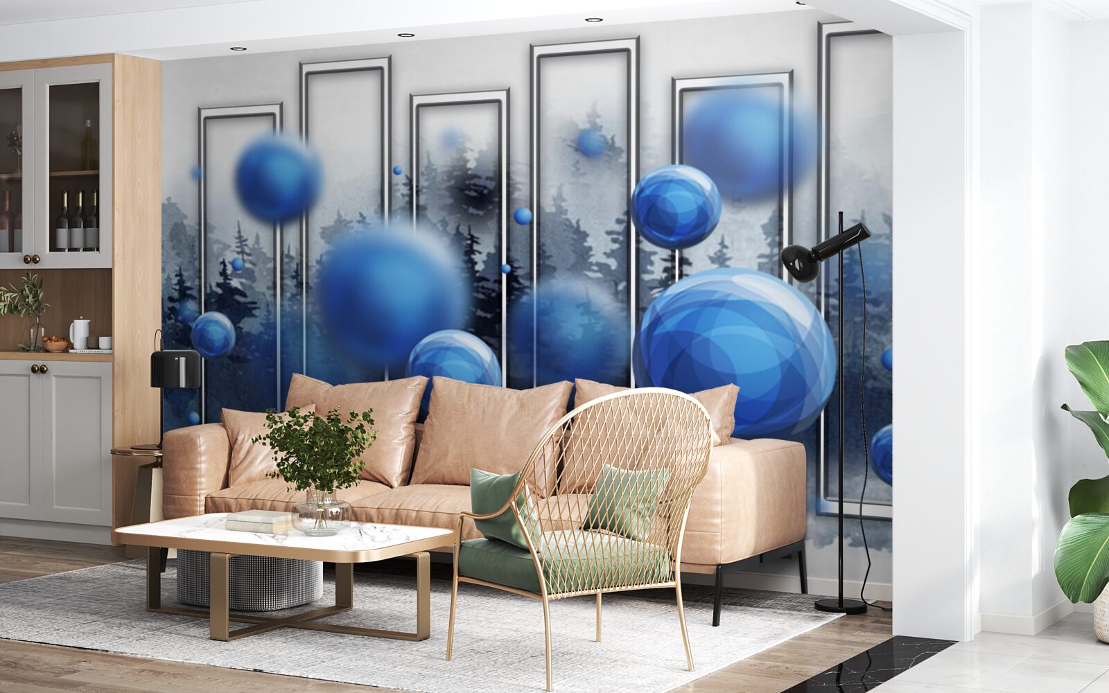 Fototapeta metafora modrých kvapiek dažďovej vlhkosti