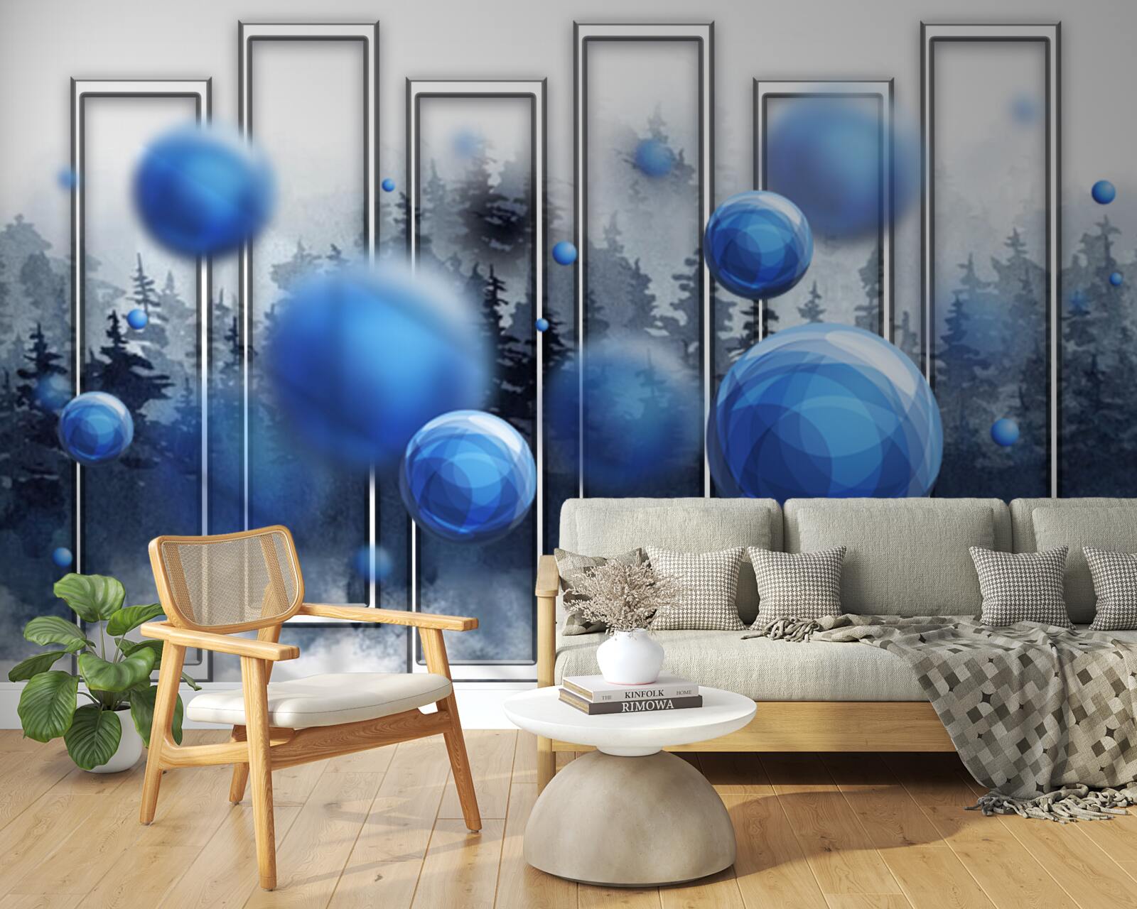 Fototapeta metafora modrých kvapiek dažďovej vlhkosti