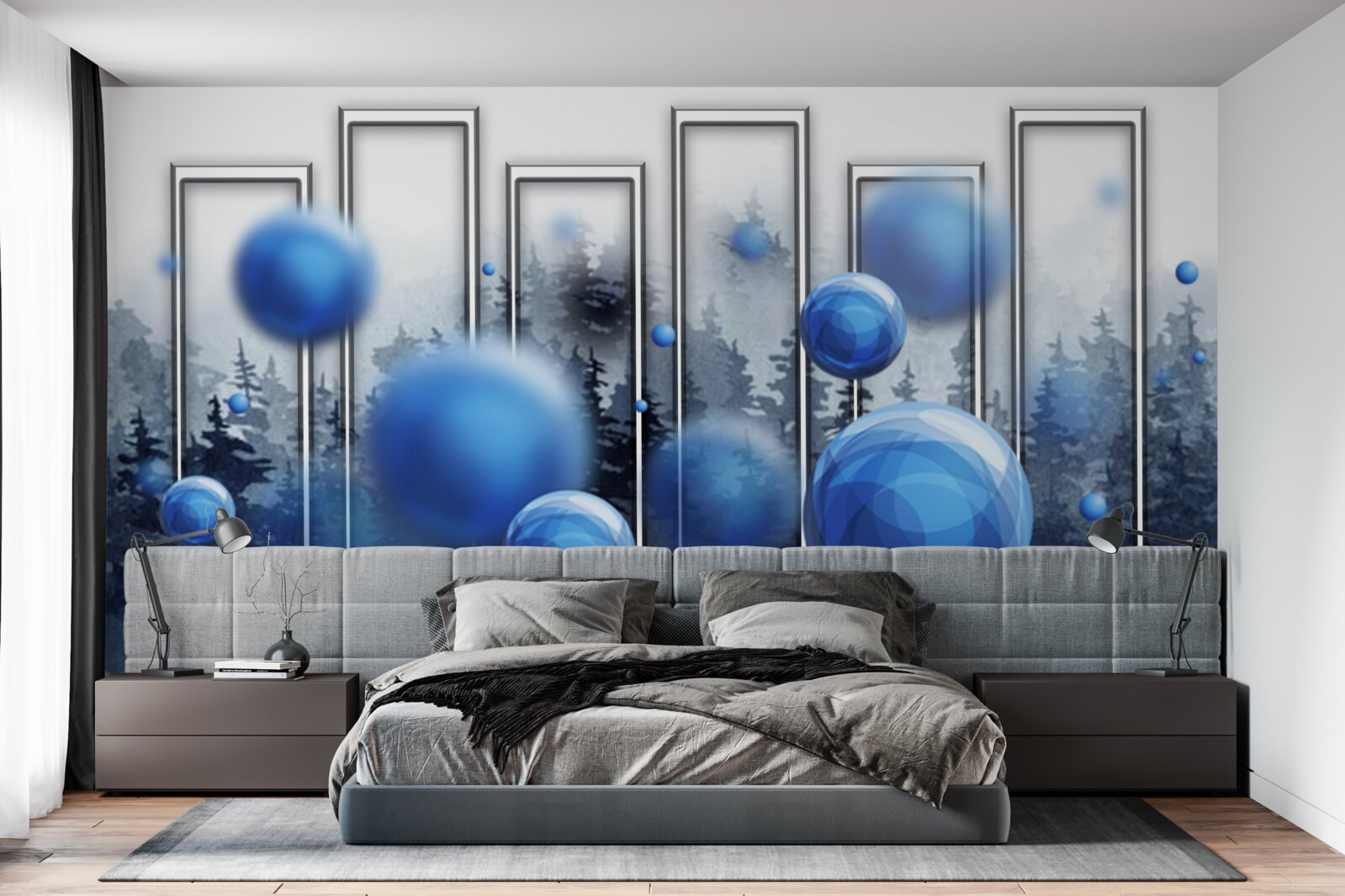 Fototapeta metafora modrých kvapiek dažďovej vlhkosti