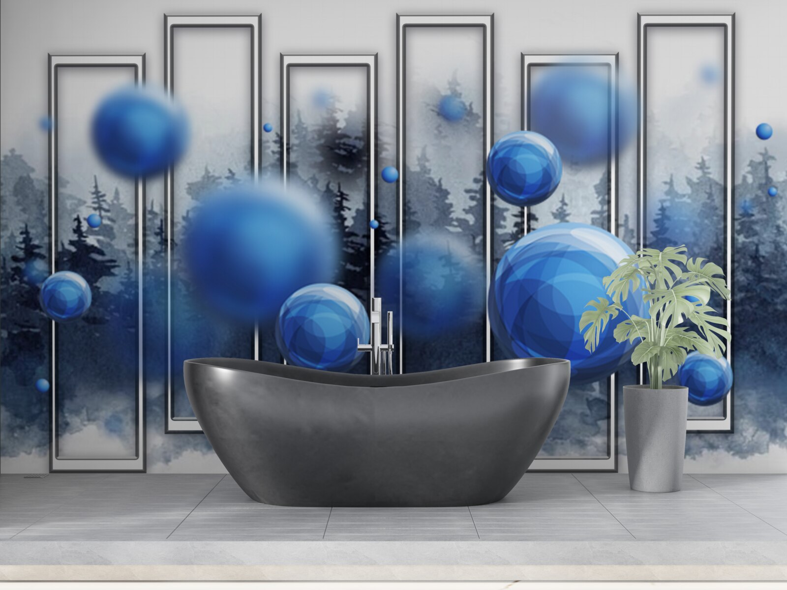 Fototapeta metafora modrých kvapiek dažďovej vlhkosti