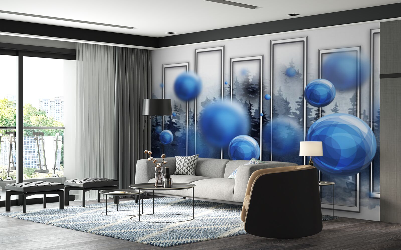 Fototapeta metafora modrých kvapiek dažďovej vlhkosti