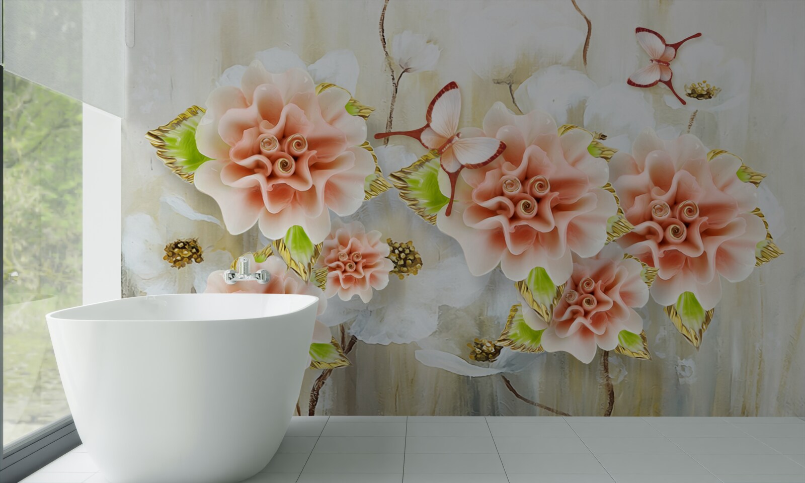 Fototapeta daždivý čas zdobia jemné kvety