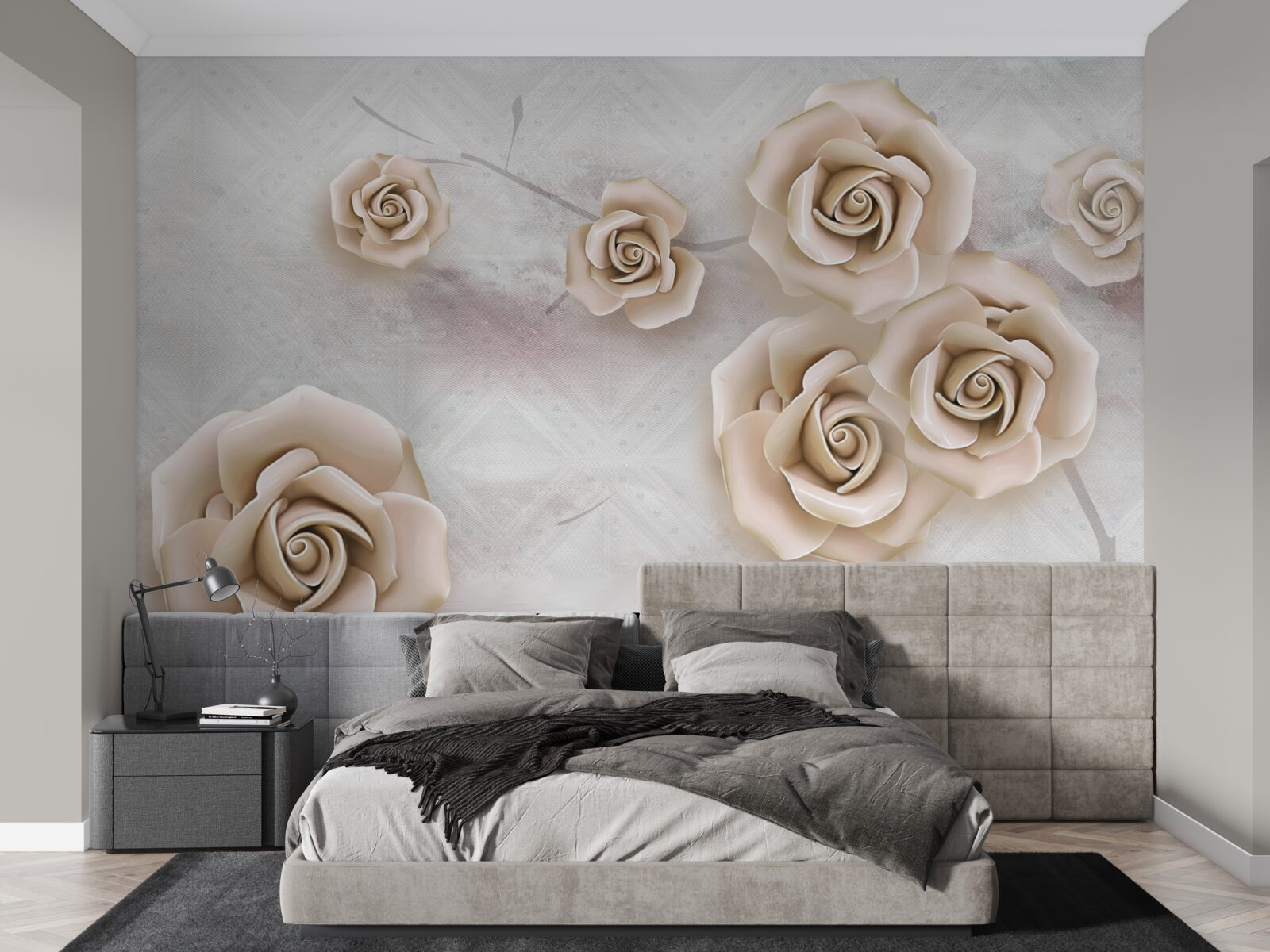 Fototapeta broskyňová ruža nad tekutinou