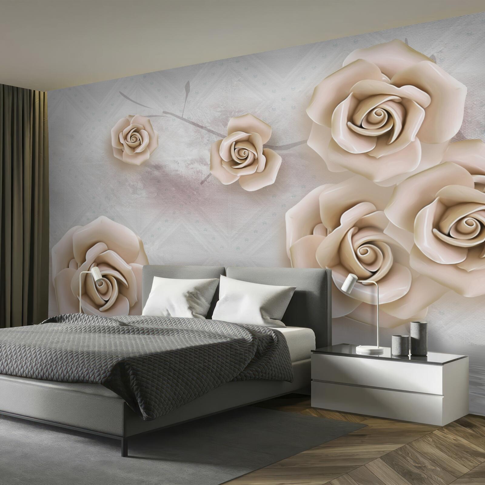 Fototapeta broskyňová ruža nad tekutinou