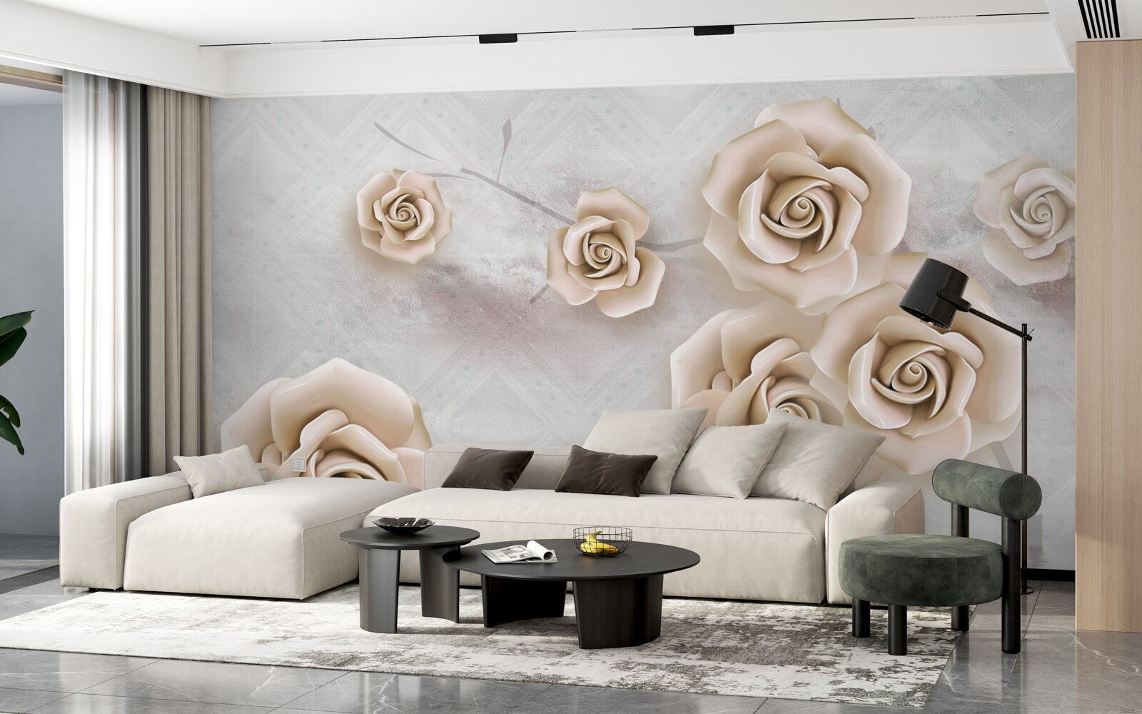 Fototapeta broskyňová ruža nad tekutinou