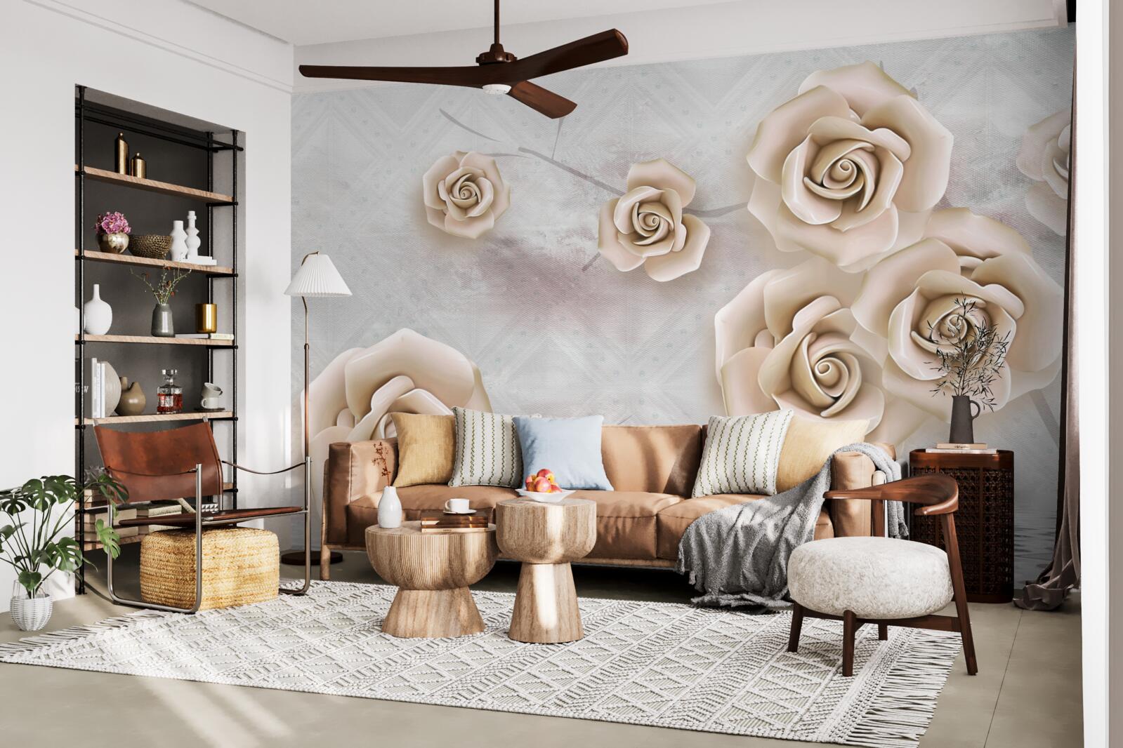 Fototapeta broskyňová ruža nad tekutinou