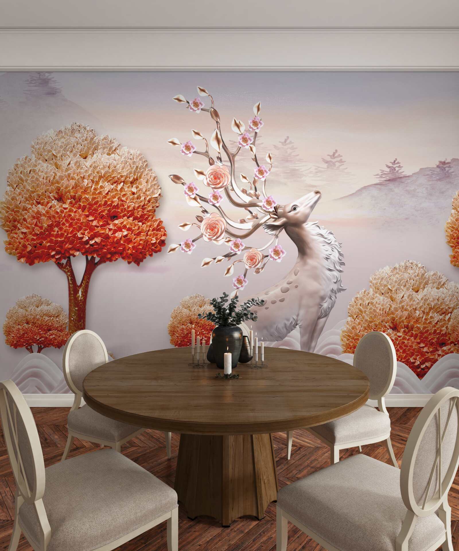 Fototapeta majestátny jeleň medzi húštinami jesenných lesov