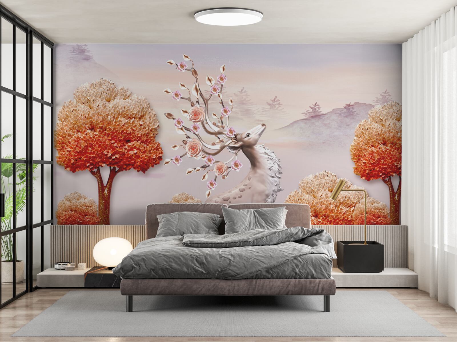 Fototapeta majestátny jeleň medzi húštinami jesenných lesov