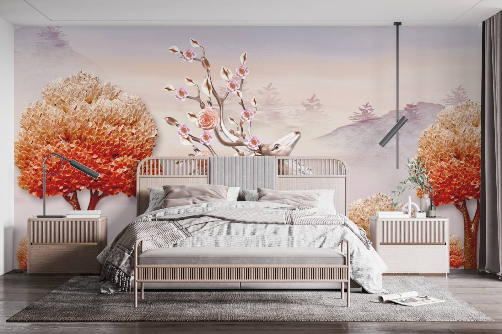 Fototapeta majestátny jeleň medzi húštinami jesenných lesov