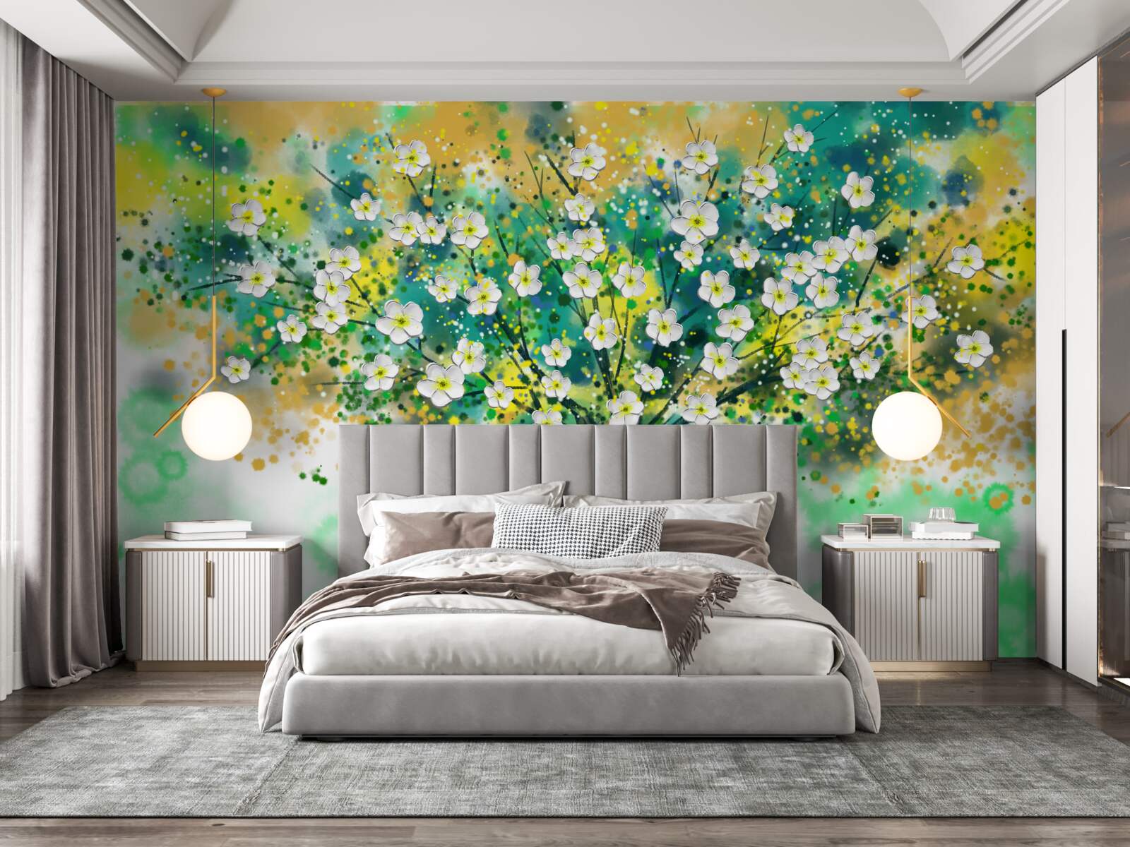 Fototapeta kvety rôznych odtieňov na rozkvitnutom strome