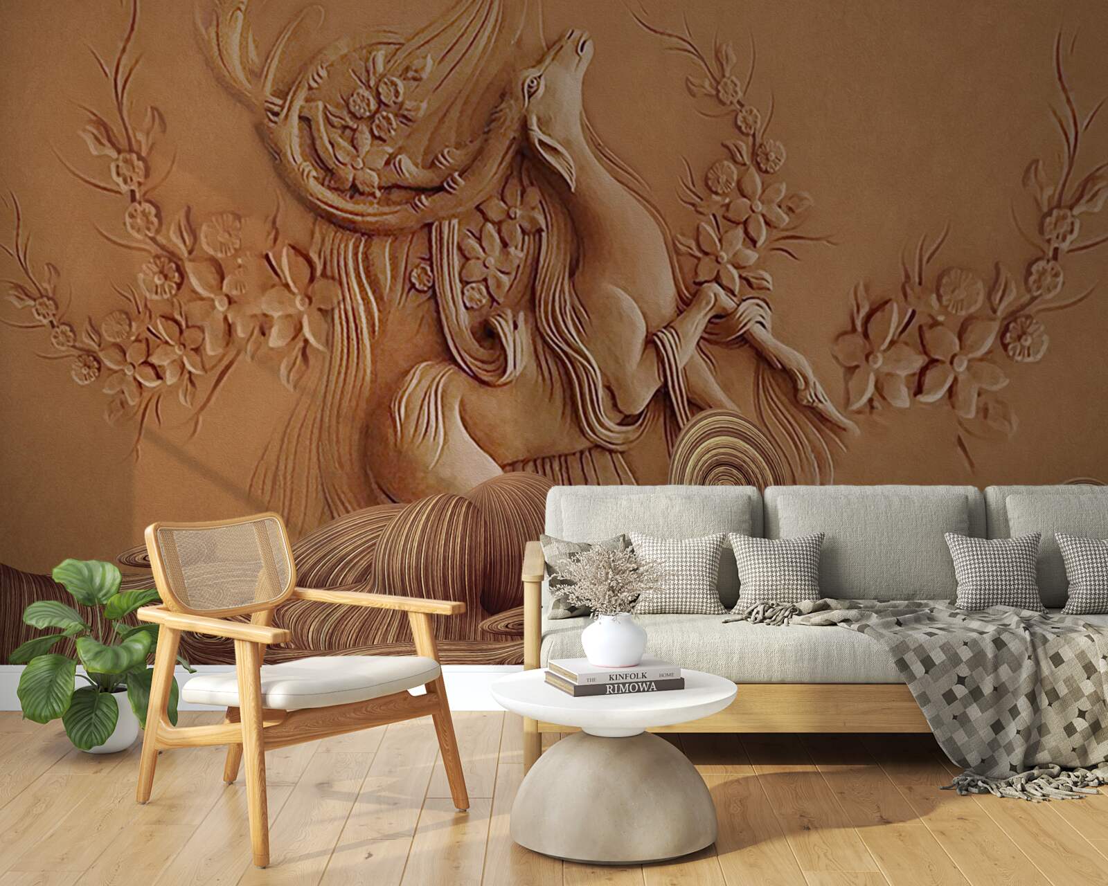 Fototapeta krásny basreliéf zobrazujúci kozu žijúcu v horách