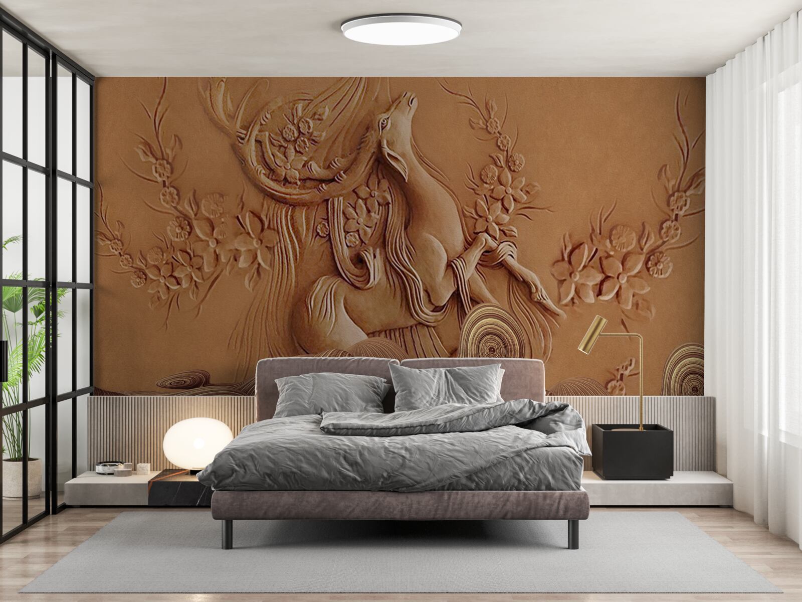 Fototapeta krásny basreliéf zobrazujúci kozu žijúcu v horách