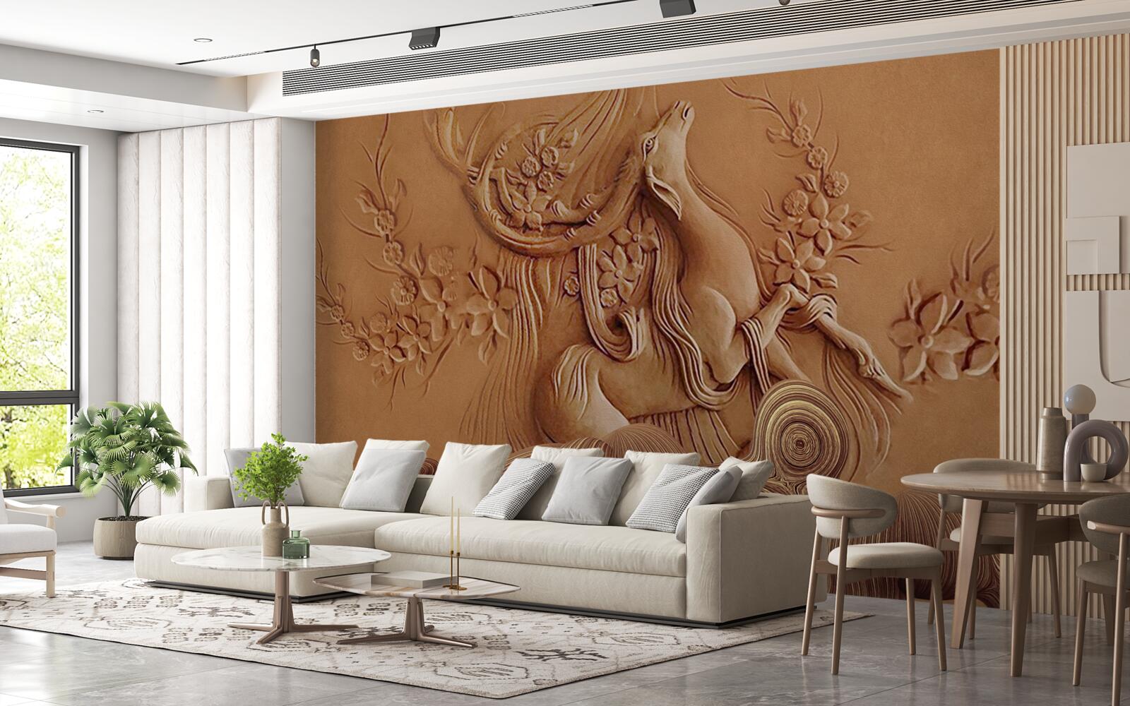 Fototapeta krásny basreliéf zobrazujúci kozu žijúcu v horách