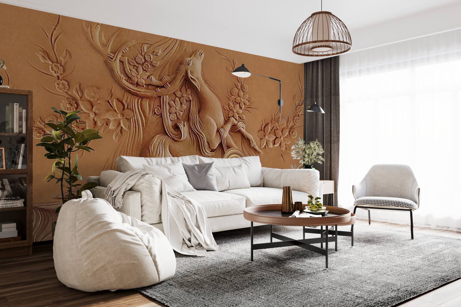 Fototapeta krásny basreliéf zobrazujúci kozu žijúcu v horách